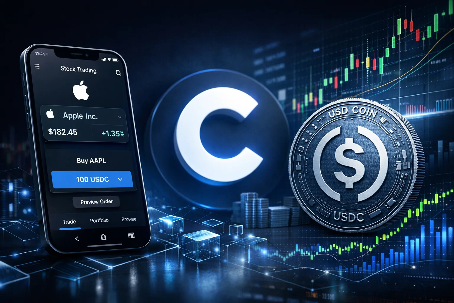 Coinbase, USDC ile Hisse Senedi İşlemlerini Başlattı