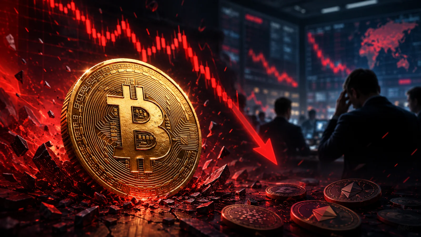 Bitcoin Falls Sharply as Institutional Outflows Extend to 12th Day