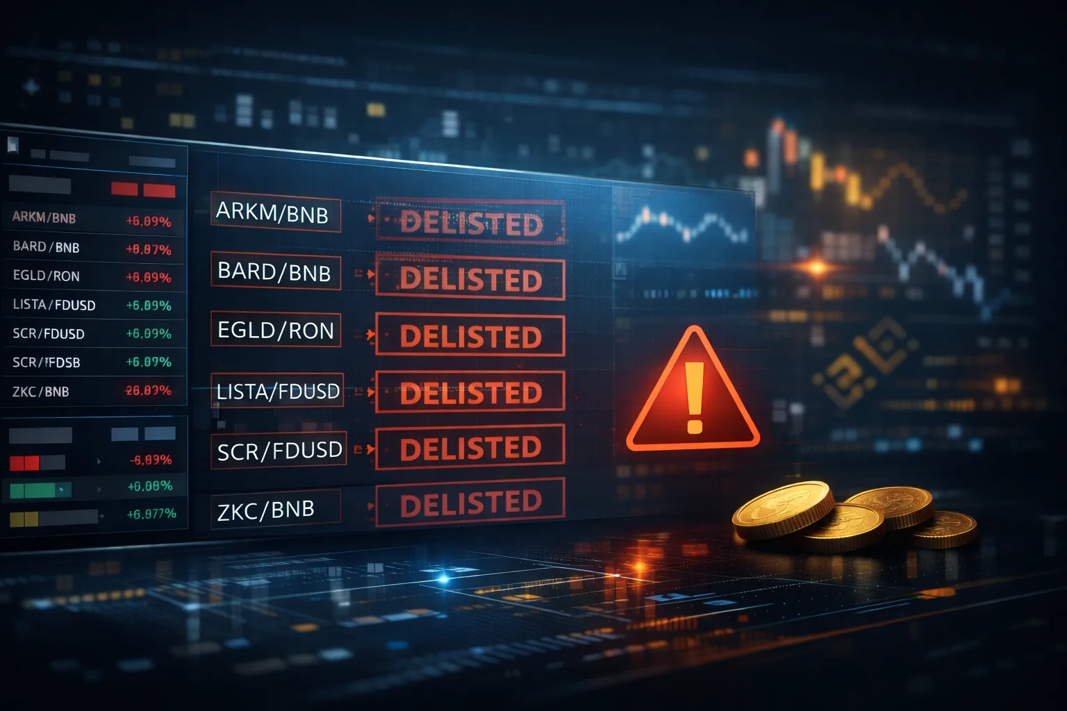 Binance Delists 6 Spot Trading Pairs