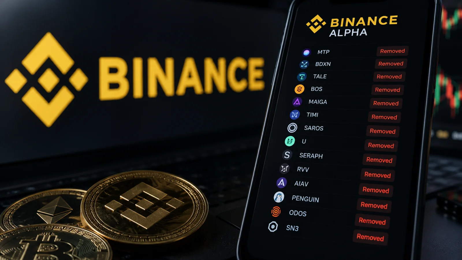 Binance Alpha, 14 Altcoini Listeden Çıkardı